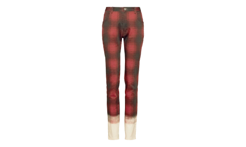Pendleton Plaid Jeans with Dip Dye Hem "Black / Red" S50LA0227M35017001S