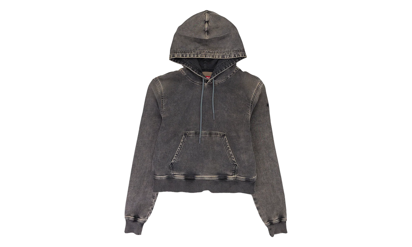 D-Angy-Hood Track Cropped Denim Hoodie "Black" A12574 068HT 02