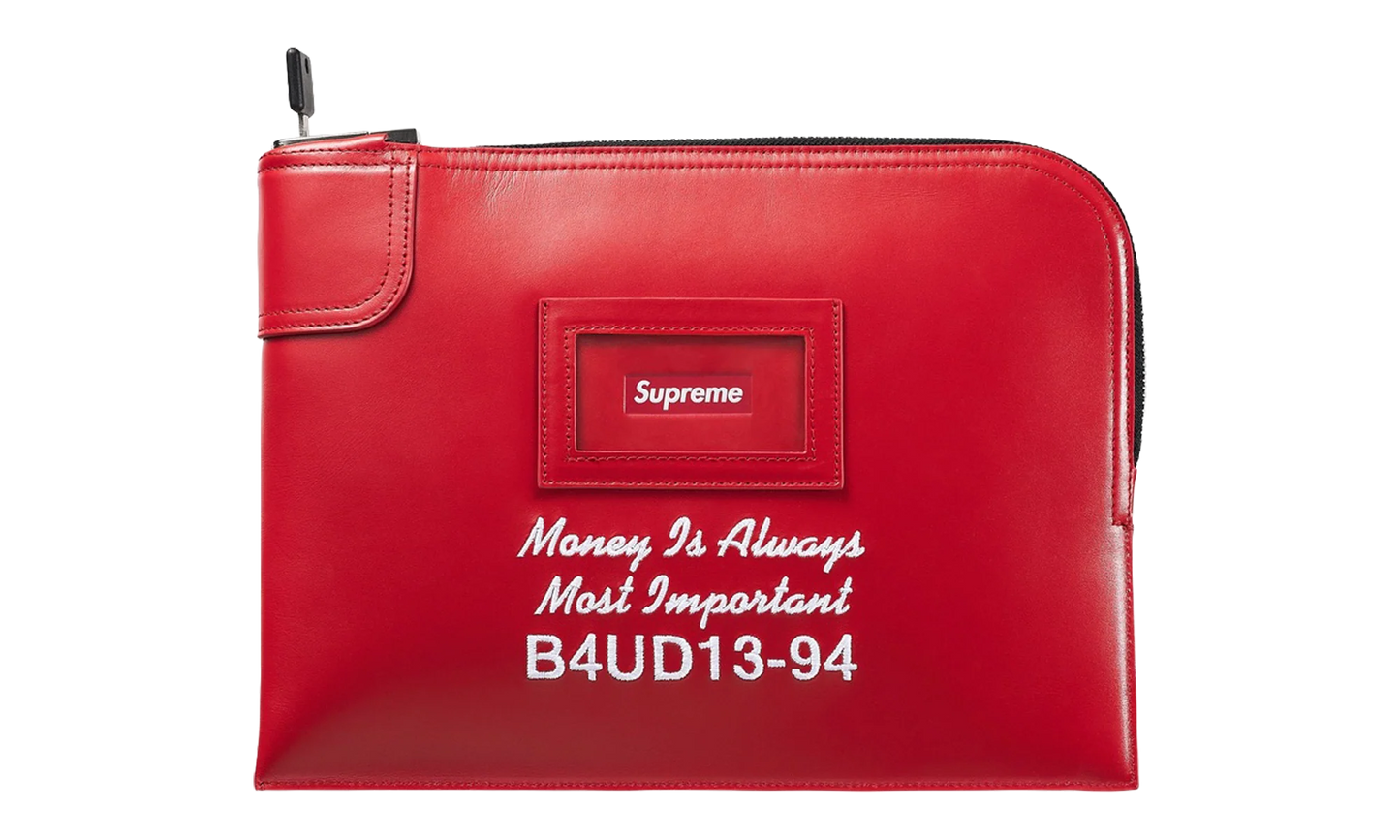 Leather Money Bag "FW25 - Red" SU26988