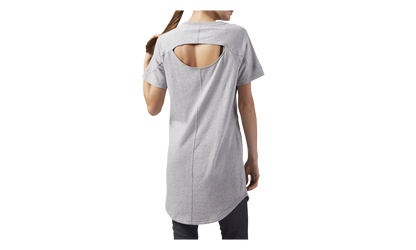 Classic Sportswear Open Back T-Shirt Dress WMNS "Medium Grey Heather" CF9493