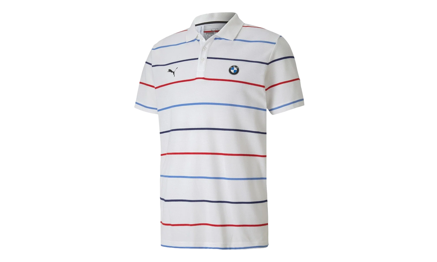 BMW Motorsport Striped Polo "White" 596100 02