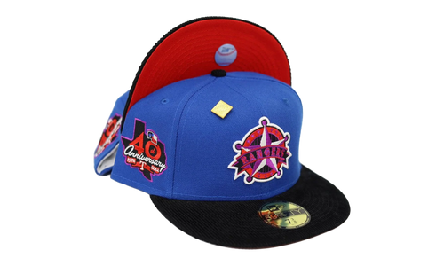 59FIFTY Texas Rangers 40th Anniversary Fitted Hat "Blue / Black - Corduroy Visor" NE397