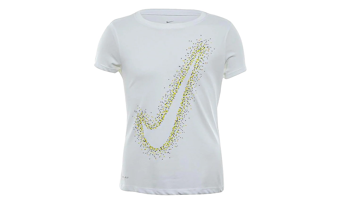 Swoosh‑print T‑shirt Big Kids "White" AH2107 100