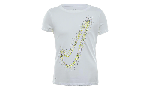 Swoosh‑print T‑shirt Big Kids "White" AH2107 100