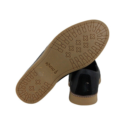 Ahnu Clay 1009565 Mens Black Leather Slip On Casual Loafers Shoes