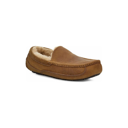Men's Ascot Leather Slipper in Tan
