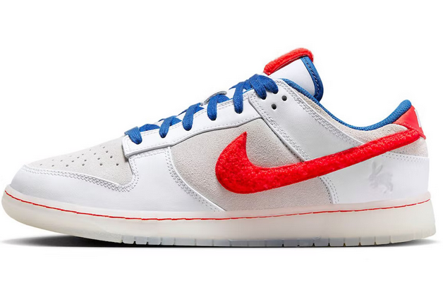 Dunk Low Retro PRMYear of the Rabbit White Crimson Varsity Royal