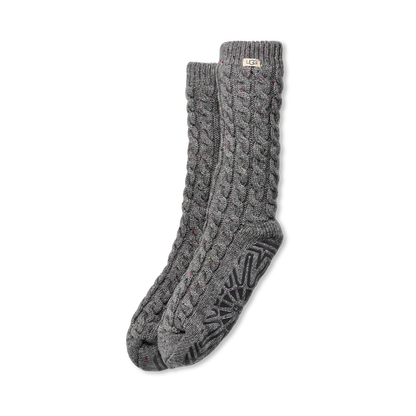 Women's Elowyn Cable Knit Fleece Lined in Charcoal Heather Confetti