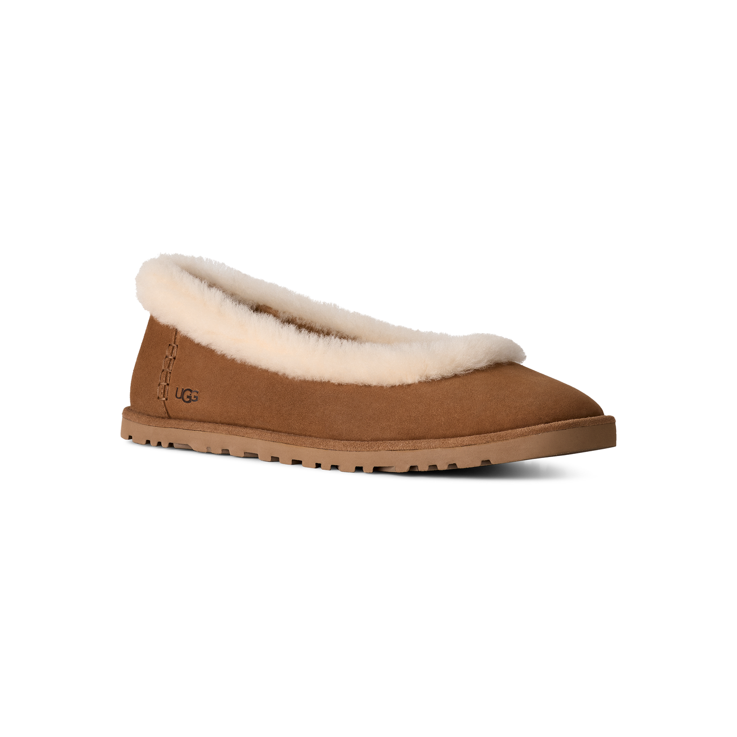 Women's Zora Ballet Flat in Chestnut Bundled with Care Kit + Socks