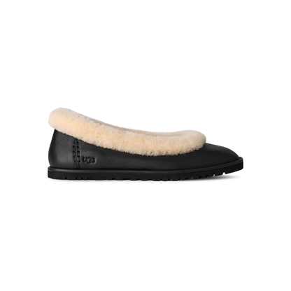 Women's Zora Leather Ballet Flat in Black