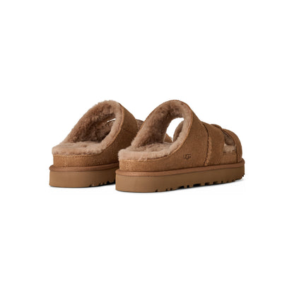 Women's Greenport Cross Strap Slide in Chestnut