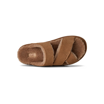 Women's Greenport Cross Strap Slide in Chestnut