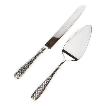 MacKenzie-Childs Check Cake Serving Set