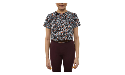 JDI Anniversary AOP Crop Top WMNS "Black / White - Orange" AQ0249 010