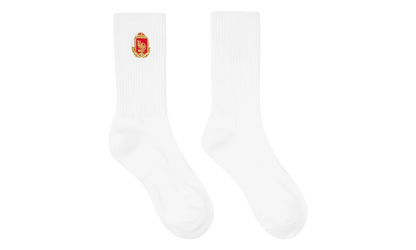 Embroidered Chevron Crest Socks "White" PS25S0011170053