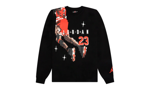 Jordan Slam Dunk Contest Holiday Long Sleeve Pixel T-Shirt "Black / Chile Red" DC9793 010