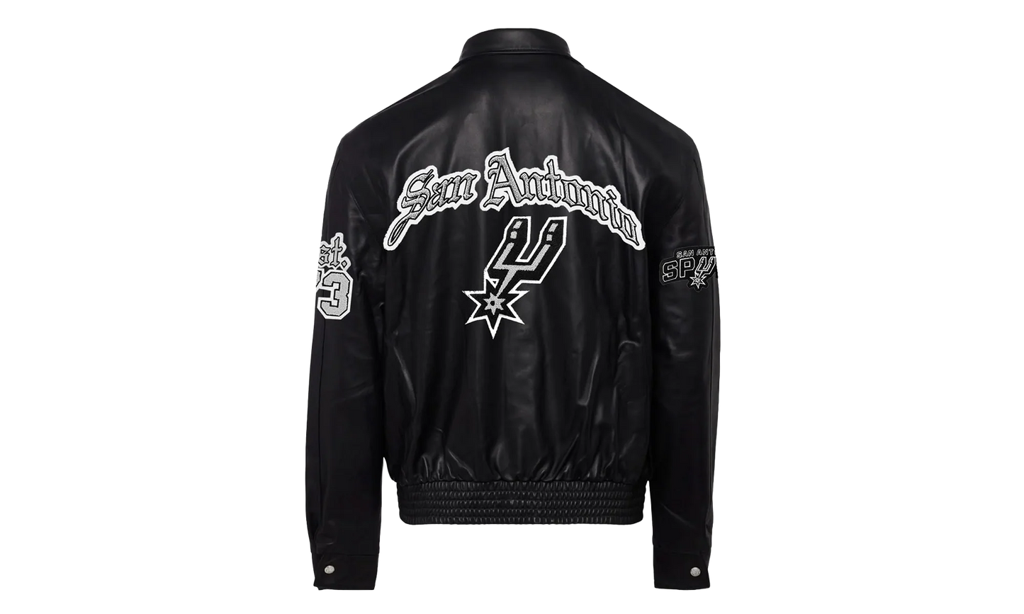Full Leather Old English Jacket "San Antonio Spurs" NBA 104B SPU