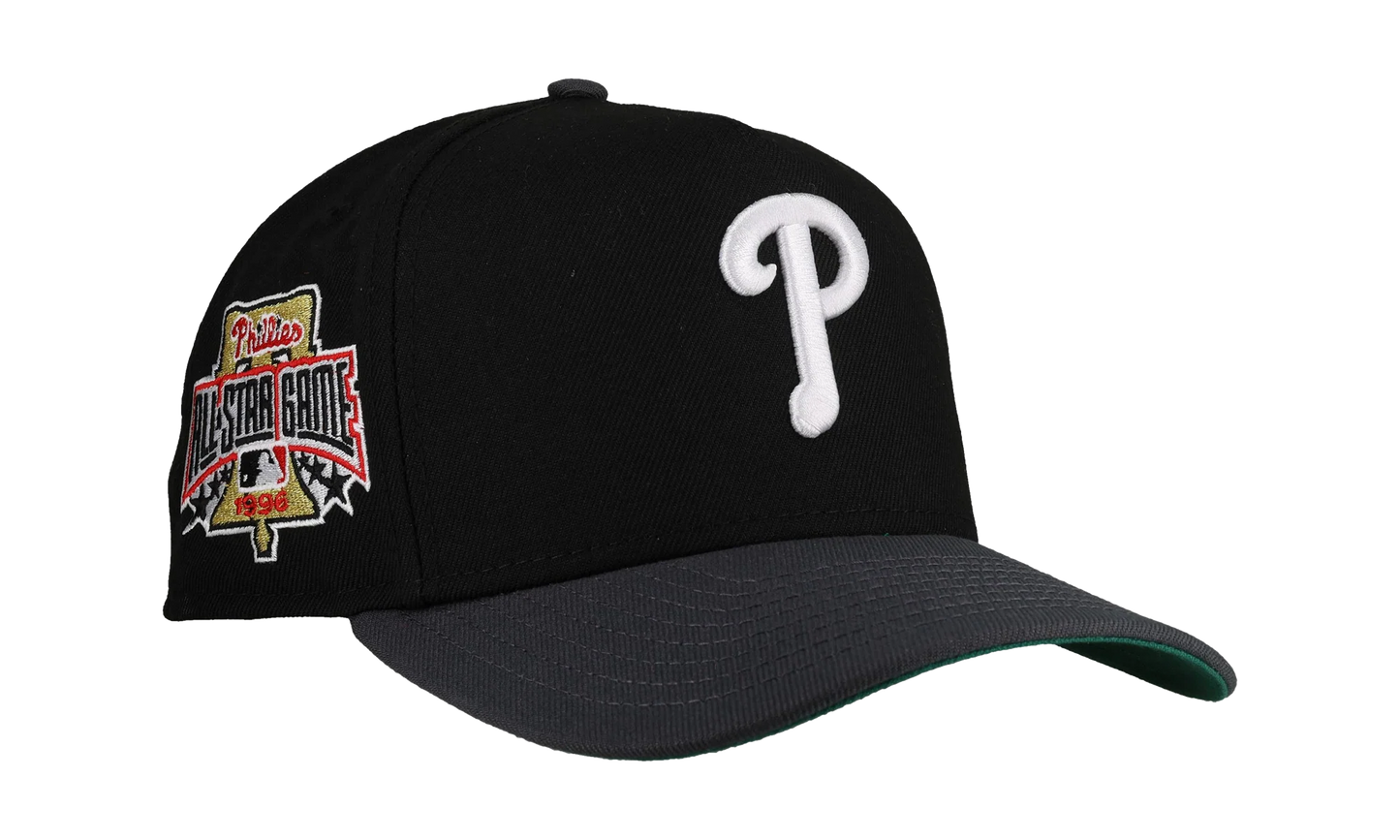 9FIFTY Philadelphia Phillies 1996 All Star Game A Frame Snapback Hat "Black / Graphite" NE351
