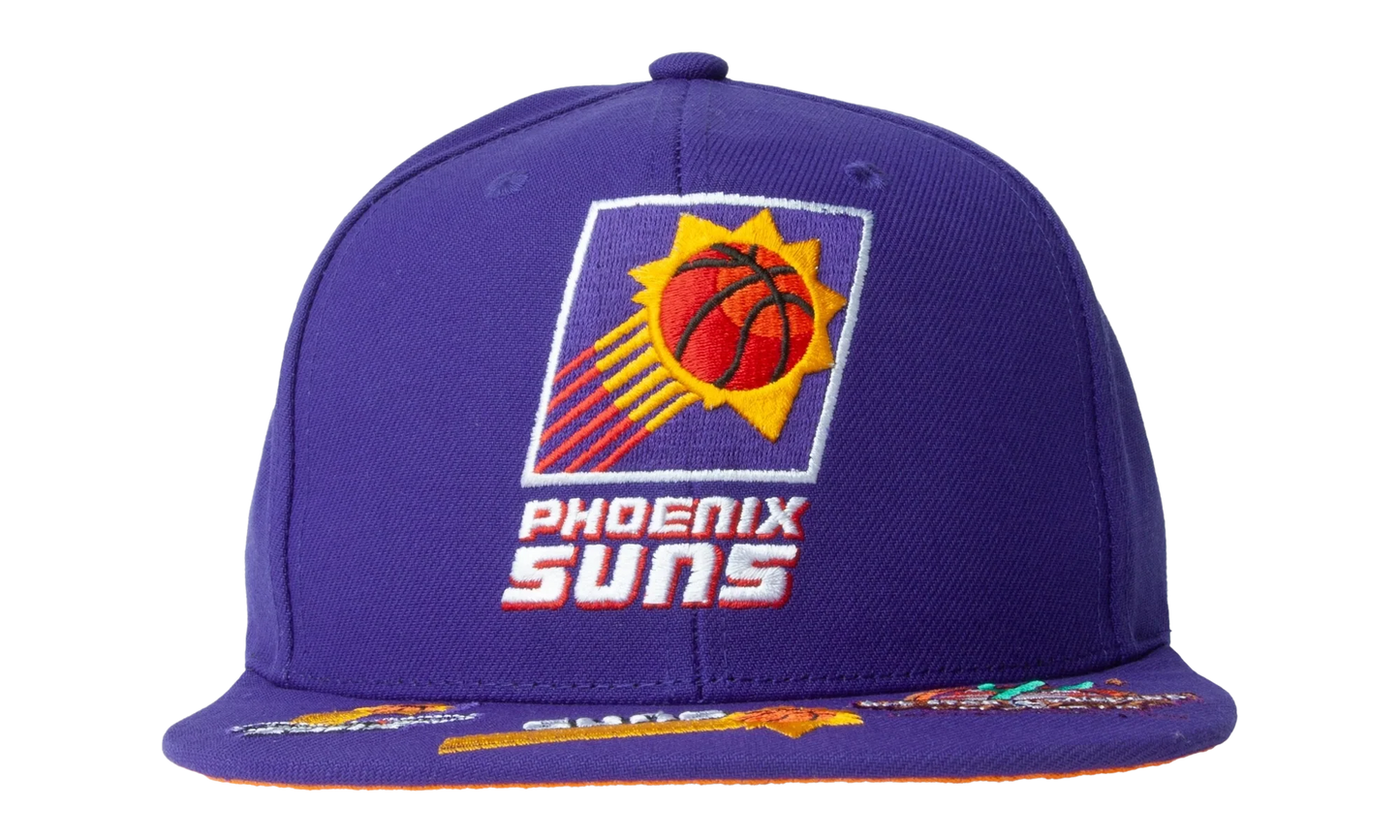 NBA Hardwood Classics Front Face Snapback Cap "Phoenix Suns - Purple" 6HSSMM21130 PSUPURP
