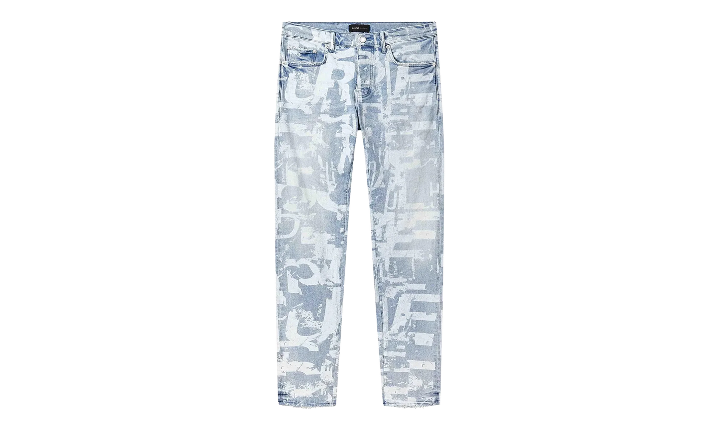 Skinny Grunge Print Jean "Light Indigo" P001 SGGT325
