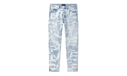 Skinny Grunge Print Jean "Light Indigo" P001 SGGT325