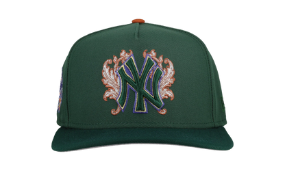 9FIFTY New York Yankees 1999 World Series Flames A Frame Snapback Hat "Green / Copper Flames" NE250