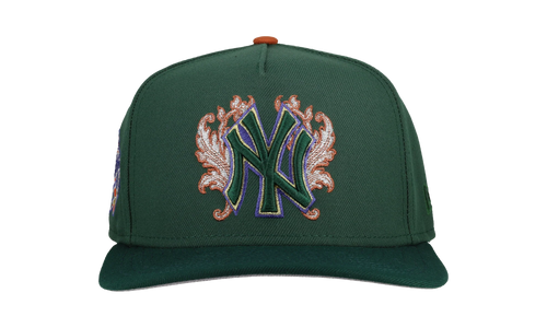 9FIFTY New York Yankees 1999 World Series Flames A Frame Snapback Hat "Green / Copper Flames" NE250