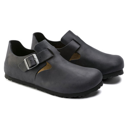 London Oiled Leather Classic Footbed in Black