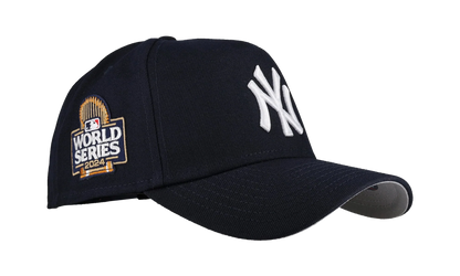 9FORTY New York Yankees 2024 World Series A Frame Snapback Hat "Black (Grey Brim)" NE481