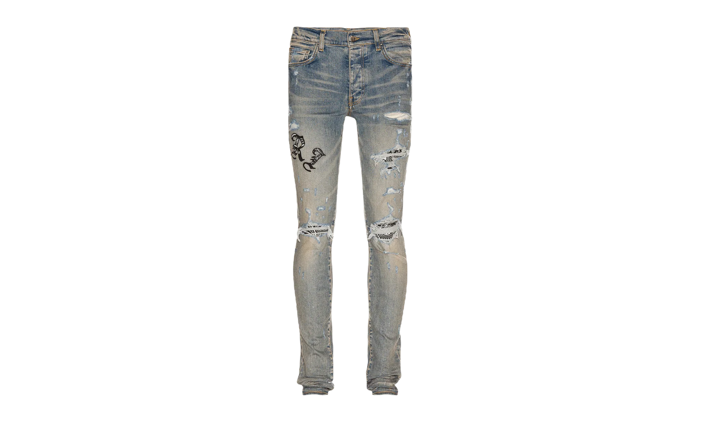 Old English Logo Bandana Patch Jeans "Clay Indigo Multi" PS22MDS148 408B