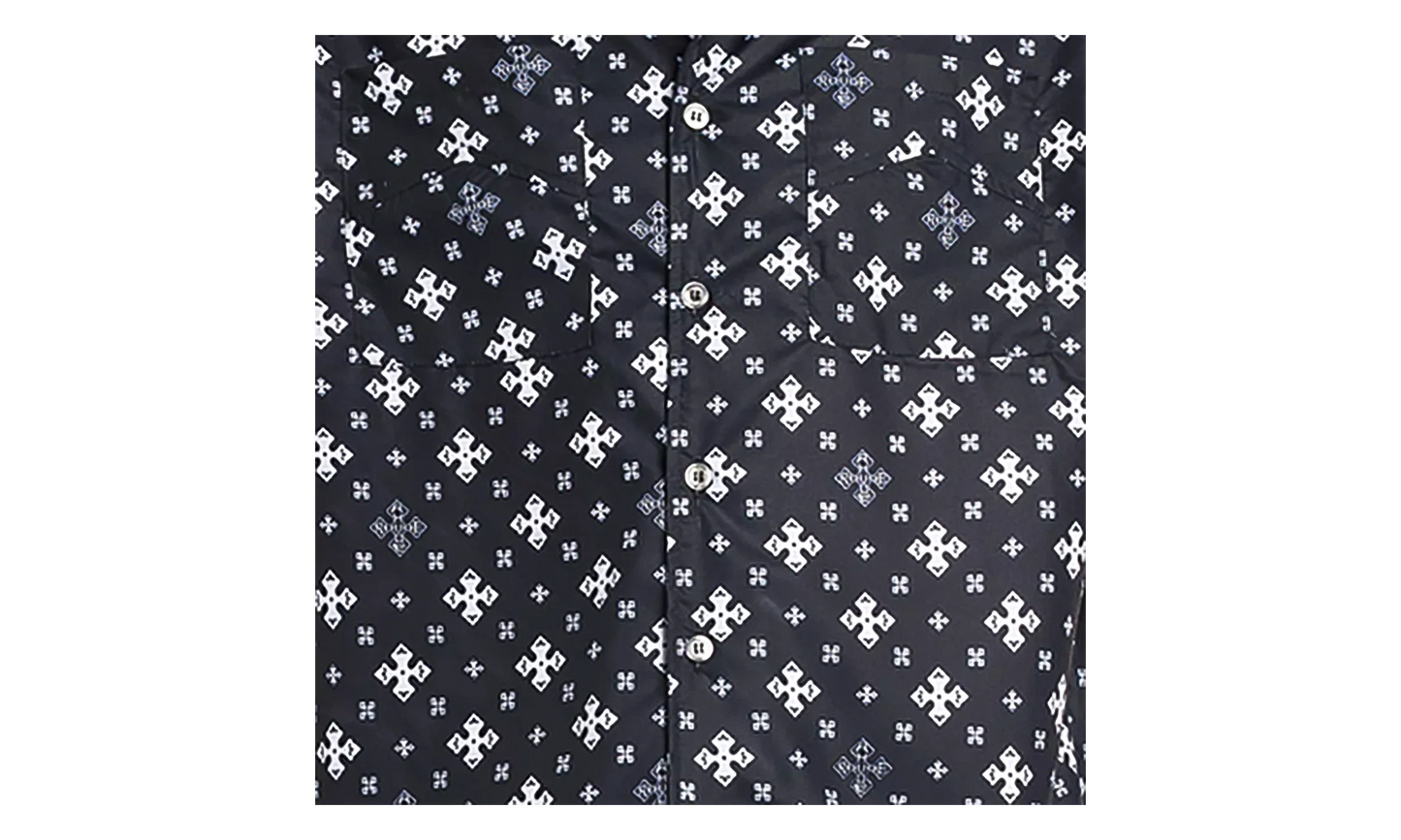 Cross Bandana Rayon Shirt "Black / White" RHPF24SR02450 BLW