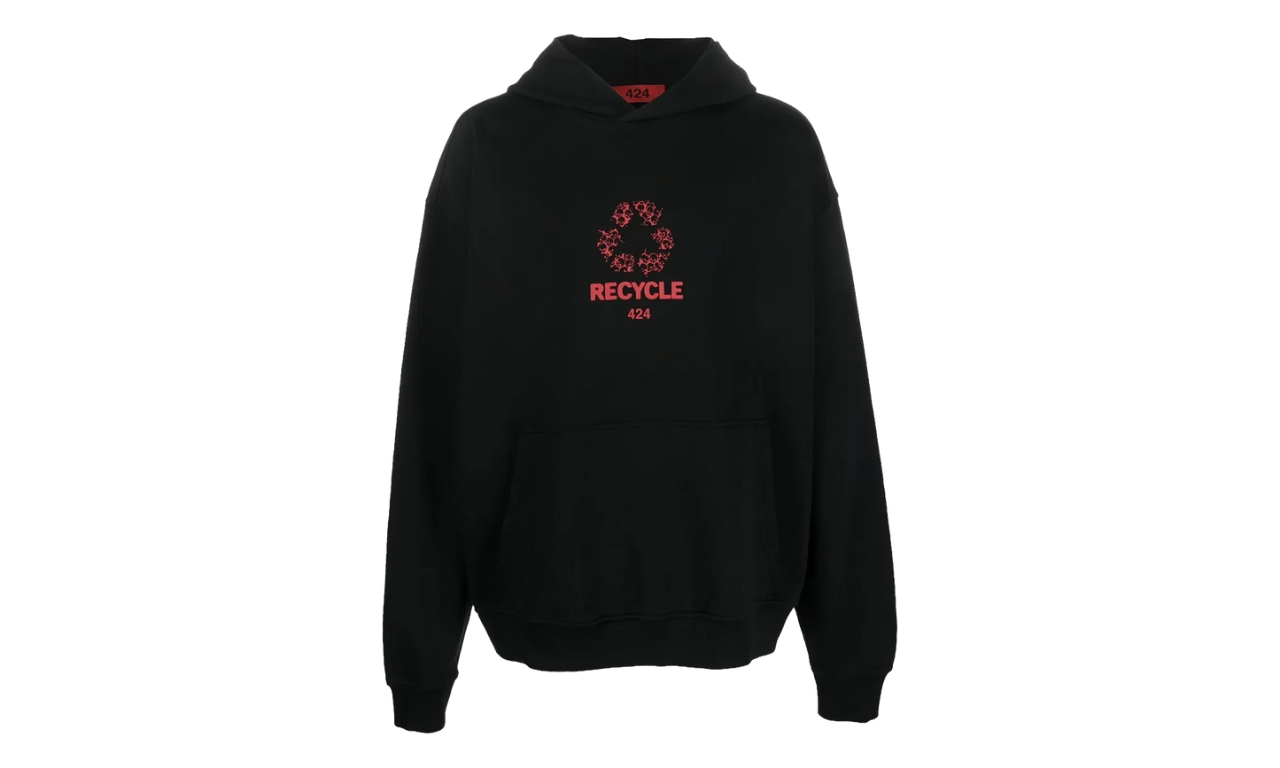 Logo Print Recycle Hoodie "Black" 34424M34236032