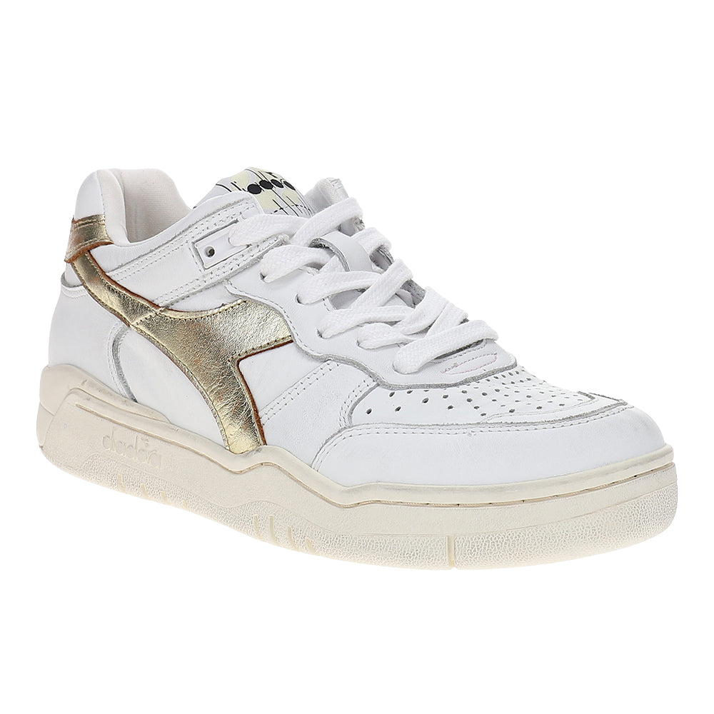 B.560 Laminated Metallic Lace Up Sneakers