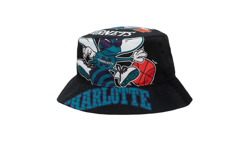 NBA Hardwood Classics Cut Up Bucket Hat "Charlotte Hornets - Black" BUCKSH21322 CHOBLCK
