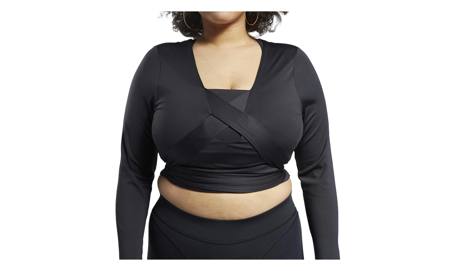 Cardi B Longsleeve Top WMNS "Black (Plus Size)" H48425