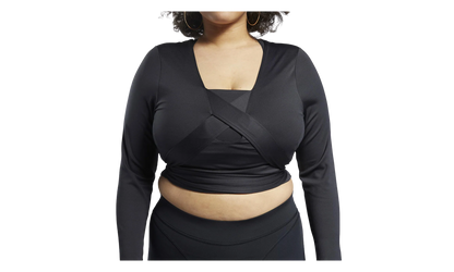 Cardi B Longsleeve Top WMNS "Black (Plus Size)" H48425