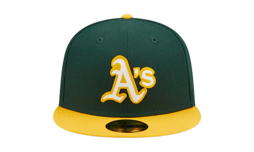 59FIFTY Oakland Athletics Letterman Fitted Hat "Green / Yellow" 60296438