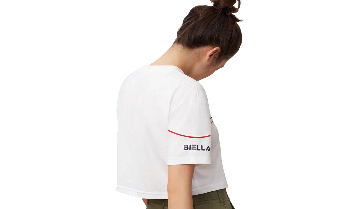 Kana Crop T-Shirt WMNS "White Peacoat Red" LW933298 100