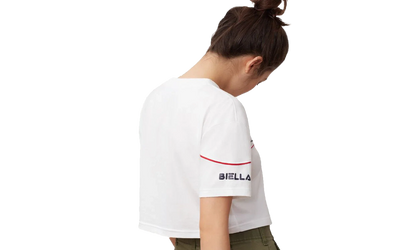 Kana Crop T-Shirt WMNS "White Peacoat Red" LW933298 100