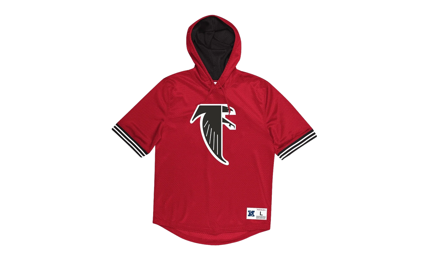 NFL Unbeaten Short Sleeve Mesh Hoodie "Atlanta Falcons - Scarlet" MSHSAJ19029 AFASCAR