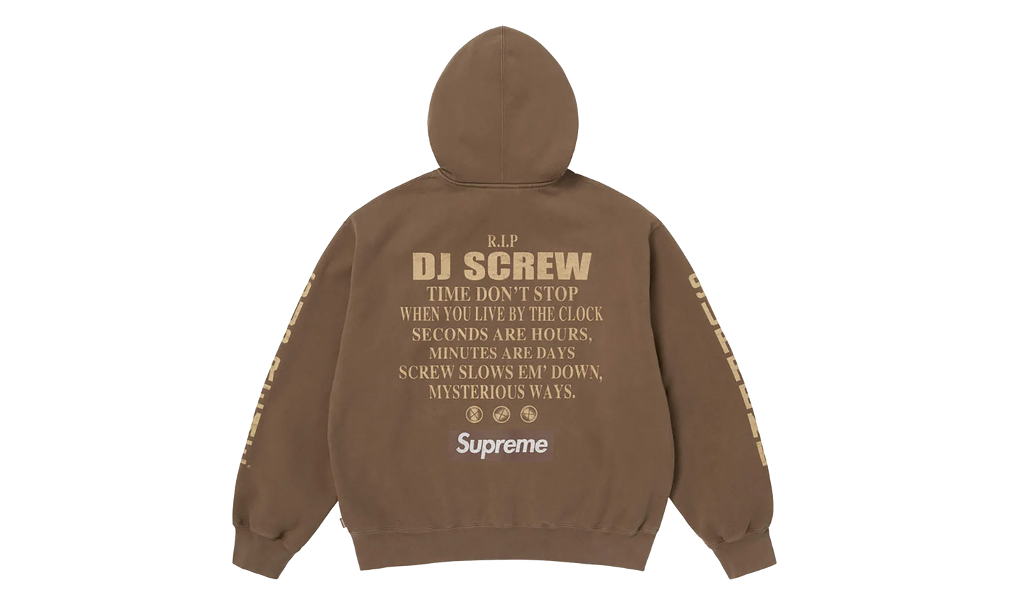 DJ Screw Zip Up Hooded Sweatshirt "SS26 - Dusty Brown" SU27357