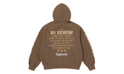 DJ Screw Zip Up Hooded Sweatshirt "SS26 - Dusty Brown" SU27357