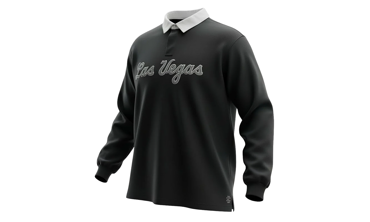 EE RUGBY CORE POLO "LAS VEGAS - Black/ Silver" EE744