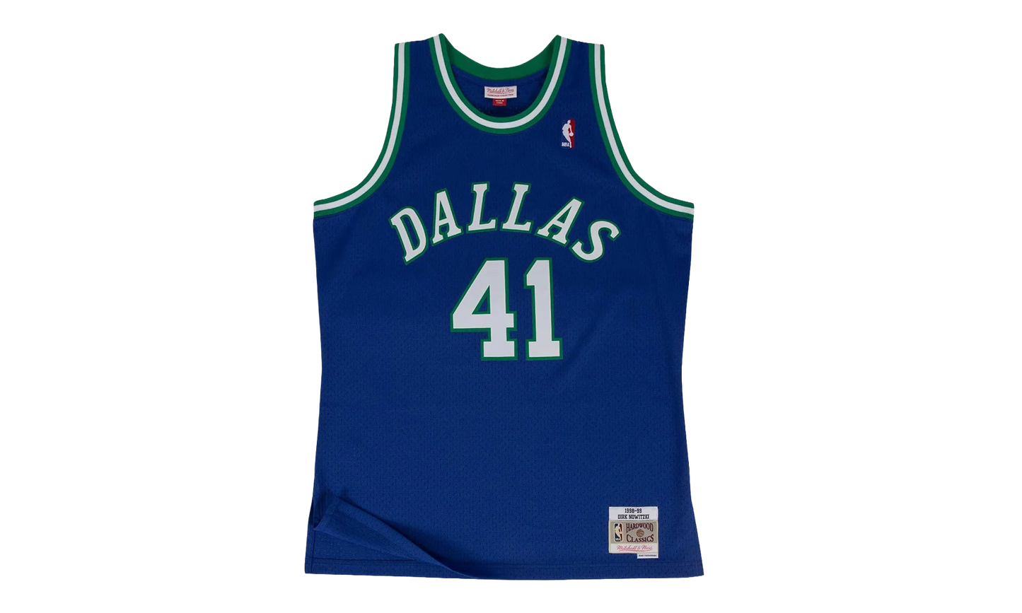 NBA Dirk Nowitzki Swingman Road Jersey "1998 Dallas Mavericks - Royal" SMJYGS18158 DMAROYA98DNO