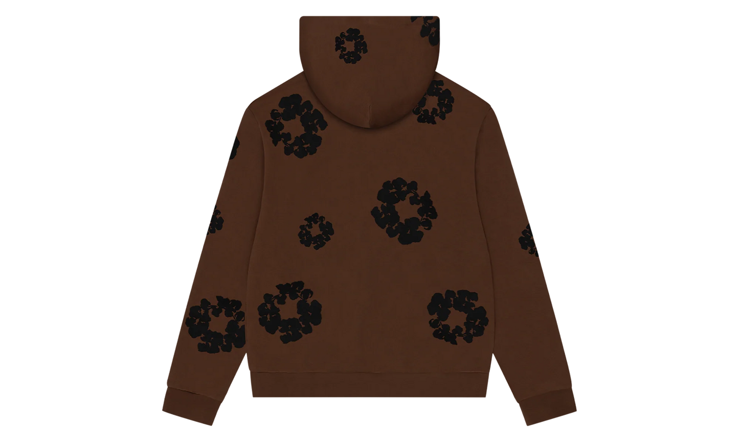 Black Cotton Wreath Hoodie "Brown" DT355