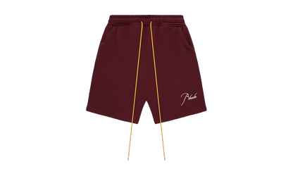 Logo Embroidered Drawstring Sweatshort "Burgundy" RHPF24SH04012