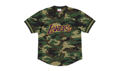 NBA Mesh V-Neck Tee "Los Angeles Lakers - Camo" MSPOMG18018 LALCMWD1
