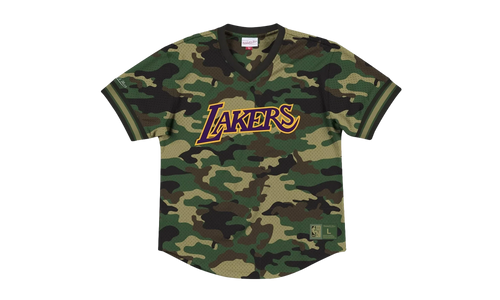 NBA Mesh V-Neck Tee "Los Angeles Lakers - Camo" MSPOMG18018 LALCMWD1