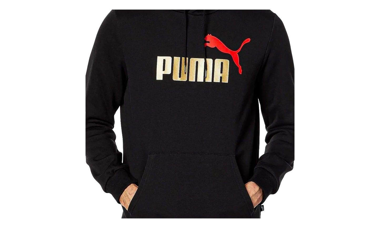 Essential+ Big Logo Fleece Hoodie "Cotton Black / Gold" 846849 90