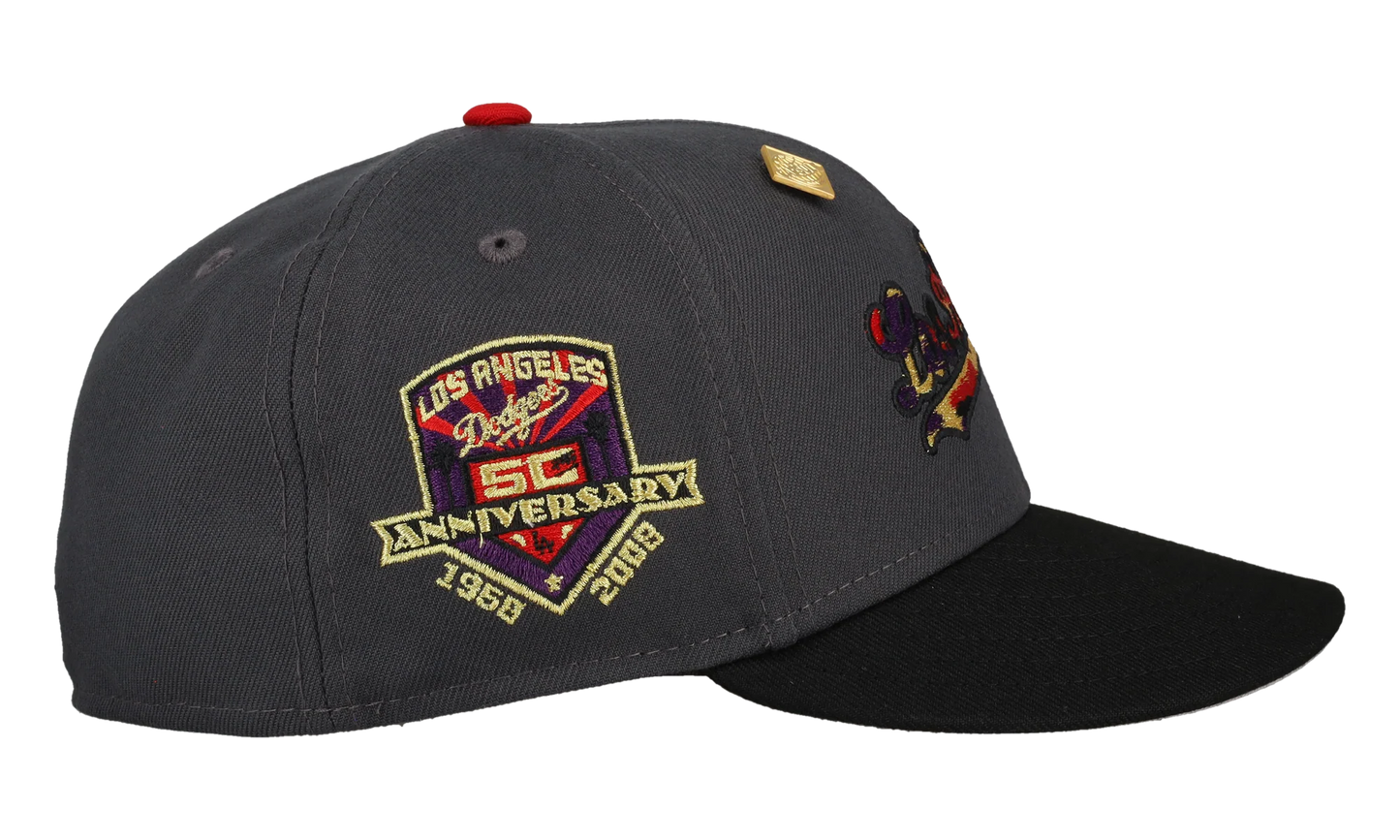 59FIFTY Los Angeles Dodgers 50th Anniversary Fitted Hat "Graphite / Grey" 123451297612